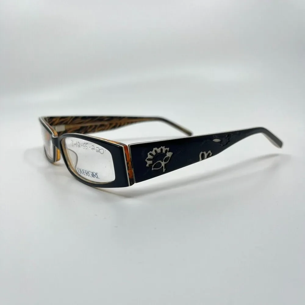 CoverGirl Women's Eyeglasses Frame Black Orange CG0416 53-15-140‎ H6722